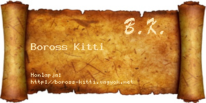 Boross Kitti névjegykártya