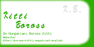 kitti boross business card